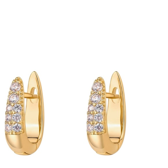 Delicate Accent Gold Plated Hypoallergenic Hoop Small Earrings - Picture 1 of 5